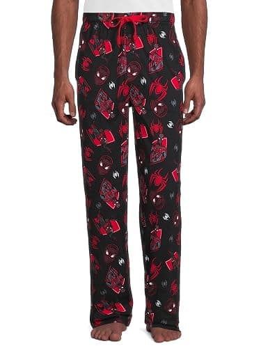 Marvel Spider-Man Men's Miles Morales Mask Allover Print Adult Sleep Bottoms Pajama Pants thumbnail 4
