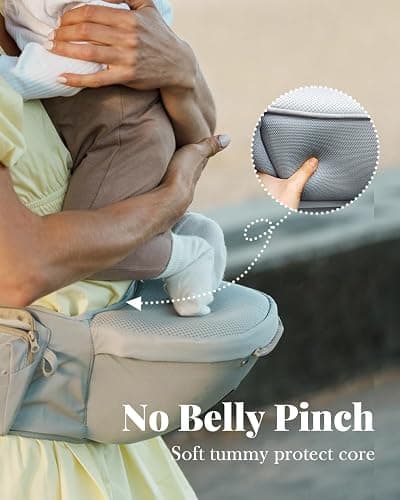 MOMTORY Safety-Certified 6-in-1 Baby Carrier Newborn to Toddler, Grey | Plus Size Friendly, 6 Carry Positions, Ergonomic Hip Support, Cozy and Breathable, Baby Carrier with Hipseat for 7-50lbs thumbnail 6