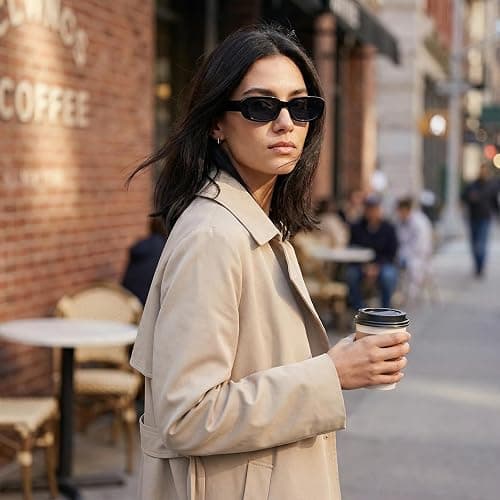 JUSLINK Rectangle Sunglasses for Womens Trendy Retro Fashion 90s Sunglasses UV 400 Protection Square Frame Eyewear thumbnail 6