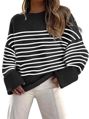 ANRABESS Women's Oversized Sweaters 2025 Long Sleeve Fuzzy Knit Casual Chunky Pullover Sweater Fall Outfits Clothes - Image 1