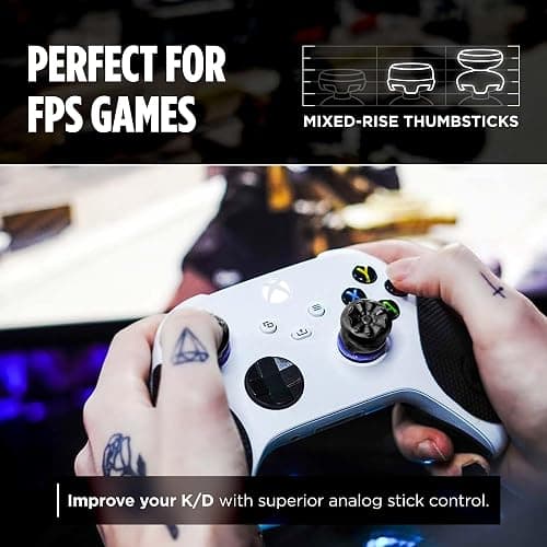 KontrolFreek FPS Freek Galaxy Black for Xbox One and Xbox Series X Controller | 2 Performance Thumbsticks | 1 High-Rise, 1 Mid-Rise | Black (Limited Edition) thumbnail 4