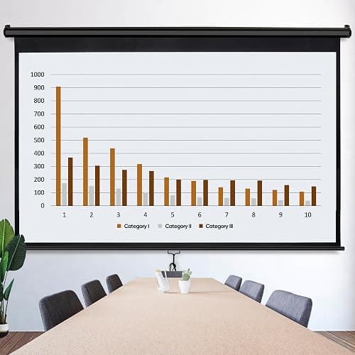 SUPER DEAL 80'' 16:9 HD Projection Screen Foldable Anti-Crease Portable Projector Movie Screen Manual Pull Down for Home Theater Presentation Education Outdoor Indoor Public Display, Black thumbnail 9