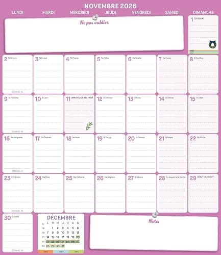 Frigobloc Mensuel 2027 - Calendrier organiseur familial (de sept. 2026 à déc. 2027) thumbnail 5