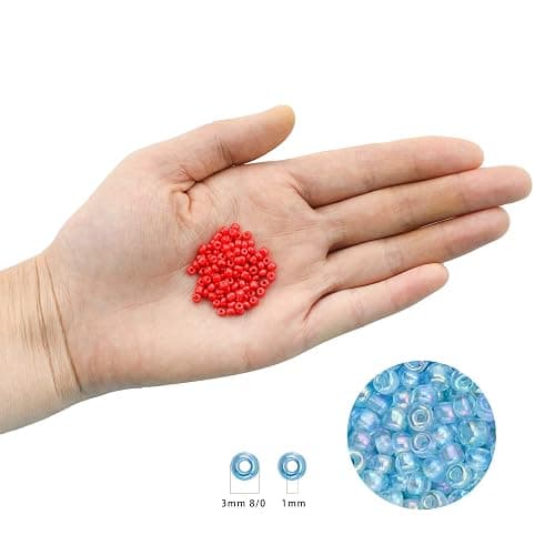 Ybxjges 12000 pcs 3mm Glass Seed Beads 8/0 Small Craft Beads Friendship Bracelet Kit with Jump Rings Lobster Clasp Elastic String for Jewelry Making DIY Bracelets Necklaces Girts for Girls Age 6-12 thumbnail 4