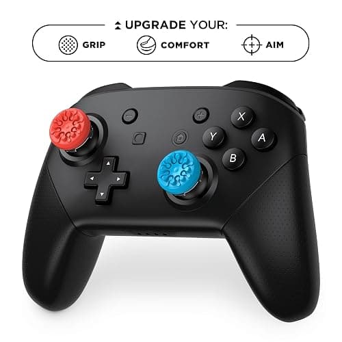 KontrolFreeek Splash for Nintendo Switch Pro Controller | Performance Thumbsticks | Concave | Blue/Red thumbnail 2