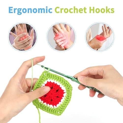 Coopay Crochet Hook, 5.5mm Ergonomic Crochet Hook with Floral Plastic Grips, Stylish and Unique, Ideal for Crocheting Blankets, Dolls, Shawls, Hats, Scarves (I-5.5mm) thumbnail 6