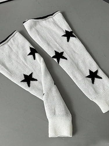 WODECASA Girls Kawaii Leg Warmers Knitted Flared Leg Sleeves Goth Crochet Baggy Cuff Ankle Heap Socks thumbnail 6