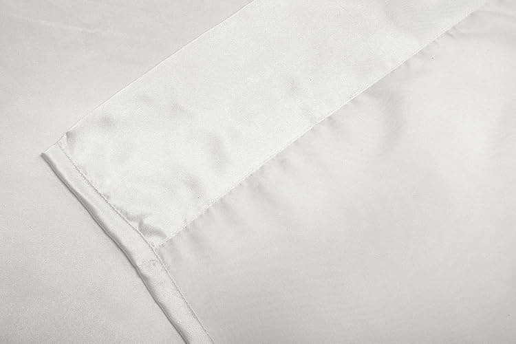Satin Bed Sheets Full Size Sheet Sets, White Silk Sheets, 4 - Pieces Soft Bedding Set with 1 Deep Pocket Fitted Sheet,1 Flat Sheet,2 Pillowcase thumbnail 5