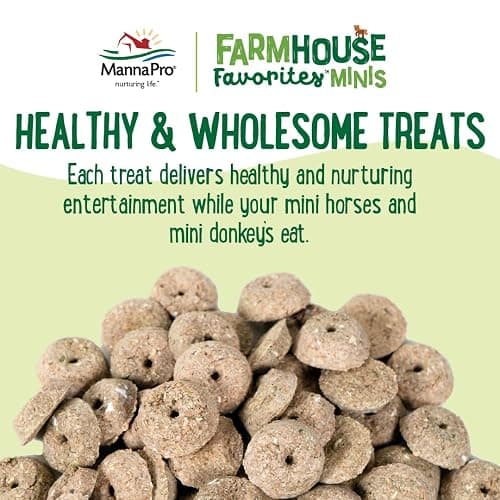 Manna Pro Farmhouse Favorites Mini Horse & Mini Donkey Treats –Baked Snack for Mini Horses & Mini Donkeys – Hand Mixed Treat – Oats, Apple & Banana Flavored – 3lb Bag thumbnail 6