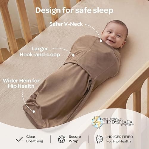 Momcozy Swaddles for Newborns, Quiet Fastener Swaddle Suitable for Infant 0-3 Months, New-Parent-Friendly Sleep Sack, Reduce Startle Reflex, Newborn Boys Girls Registry Essentials, 2-Pack, Harmony thumbnail 4