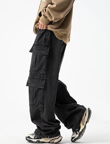 JNCO Men's Baggy Cargo Jeans - Y2K Hip Hop Grunge Loose Fit Streetwear thumbnail 5