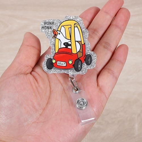 Funny Angry Goose Badge Reel, ID Badge Holder Retractable Clip, Nurse Doctor Badge Reel, RN LPN CNA MA Nurse Badge Accessories, Nursing Student Badge Reel, Cute Badge Reels, Work Badge Buddy - Honk Honk thumbnail 4