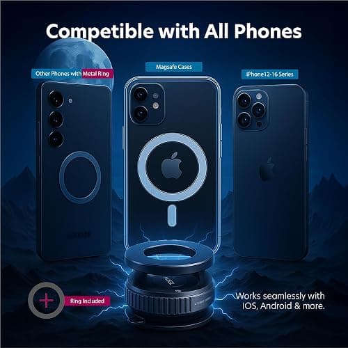 Magnetic Car Phone Holder, 360° Adjustable Car Accessories for Women & Men Compatible with Magsafe Car Mount for iPhone & All Smart Devices and Gadgets thumbnail 8