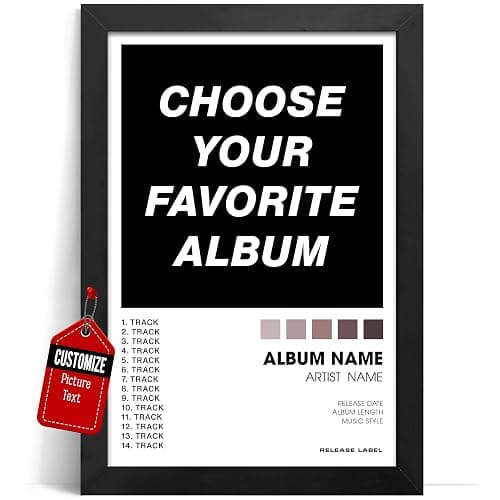 Custom Album Cover Print, Choose Your Own Album, Personalized Music Poster with Tracklist, Framed or Unframed Wall Art Canvas, Gift for Music Lovers, Birthday & Graduation Gift for Him or Her, Dorm Room Music Decor - Image 1