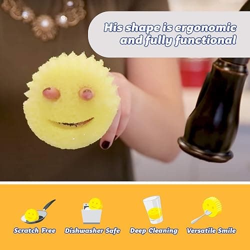 Scrub Daddy + Scrub Mommy 3 Pack | Smiley Face Sponges for Cleaning & Washing Up, Multipack Kitchen Non Scratch Scourers with FlexTexture Firm & Soft Scrubbing thumbnail 2