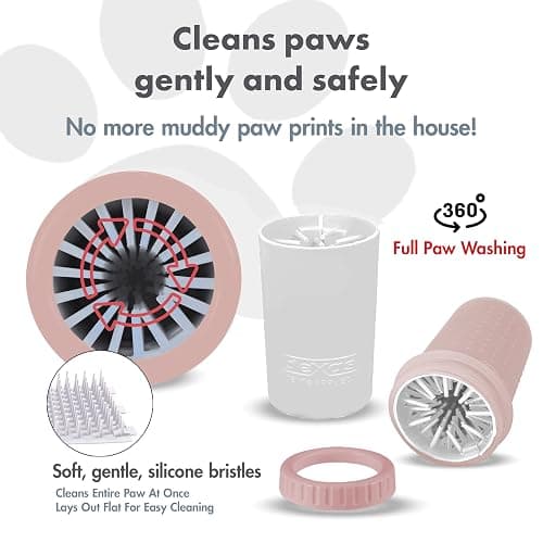 Dexas MudBuster Medium Dog Paw Cleaner, Blush, Fits 1.5"-2.5" Wide Paws, Gentle Silicone Bristles for Quick, Easy Cleaning thumbnail 2