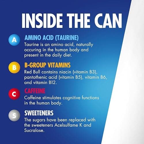 Red Bull Sugar Free Energy Drink with 80mg Caffeine plus Taurine & B Vitamins, 8.4 Fl Oz, Pack of 8 Cans thumbnail 5