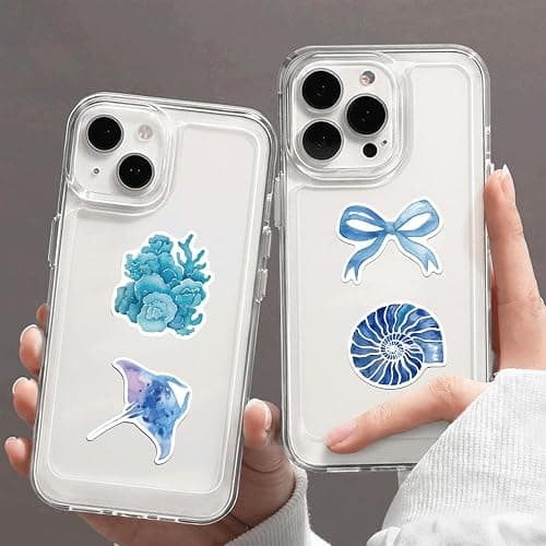 100pcs Aesthetic Stickers for Girl Cute Ocean Beach Waterproof Vinyl Decal Suitable for Water Bottles,Laptop,Luggage,Teens Adults,Keyboards,Backpacks,Skateboards,Water Bottles,Scrapbooks（Blue Coast thumbnail 6