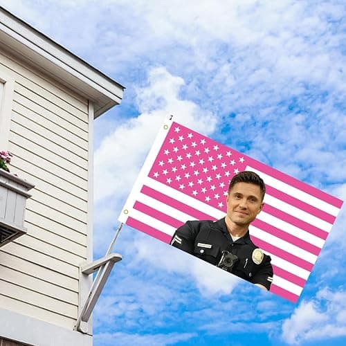 MAGJIUKE Tim Bradford American The Rookie Flag Wall Tapestry,Pink Eric Winter Wall Hanging Decor for Bedroom,3x5 Ft thumbnail 7