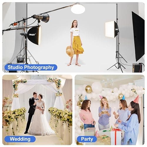 EMART Backdrop Stand 10x7ft(WxH) Photo Studio Adjustable Background Stand Support kit with 2 Crossbars, 8 Clamps, 2 Sandbags and Carry Bag for Parties, Events Decoration, Wedding, Photography thumbnail 6