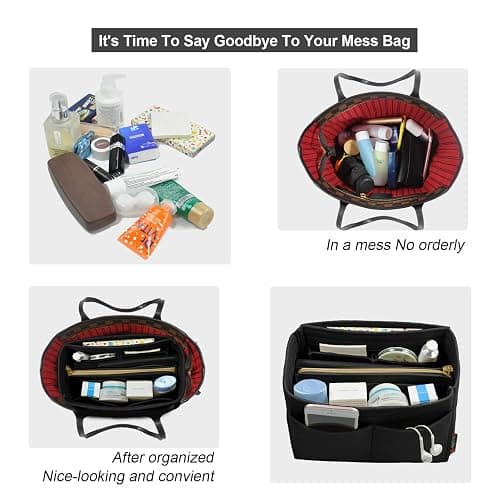 OMYSTYLE Purse Organizer Insert, Felt Tote Bag Organizer Insert with 5 Sizes, Handbag Dividers for Inside Purse, Compatible with Longchamp, Neverful, Speedy and More thumbnail 4