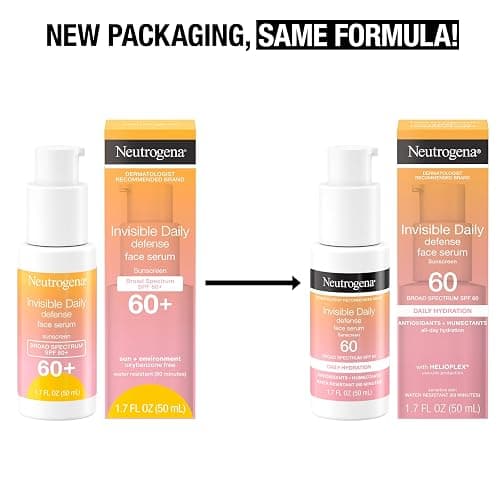 Neutrogena Invisible Daily Defense Broad Spectrum SPF 60, Antioxidants for Skin Glow, Hydrating Face Sunscreen Serum, Water Resistant (80 minutes), Oil-Free, Fragrance Free, Non Comedogenic, 1.7 Fl Oz thumbnail 2