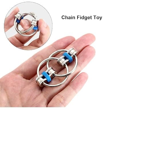 Gejoy 12 Pcs Bike Chain Fidget Toys Set Flippy Roller Chain Sensory Rings Bulk Handheld Toy Key Anxiety Relief Learning Help for Adults Teenagers ADHD Add Autism(6 Colors) thumbnail 4