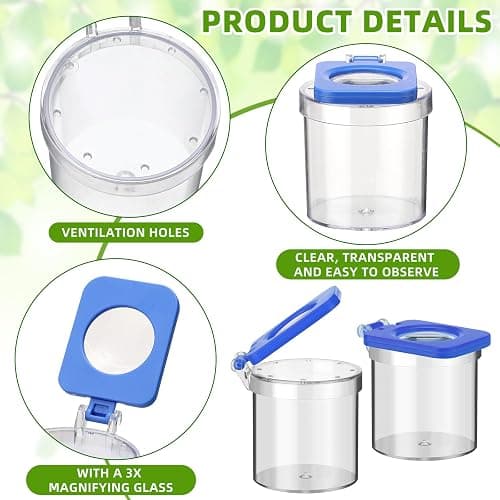 Halloscume 24 Pcs Insect Bug Viewer for Kids Magnifying Insect Box Bug Catcher Magnifier Container Critter Collection Kit Insect Cage Jar for Children Science Nature Exploration Tool thumbnail 4