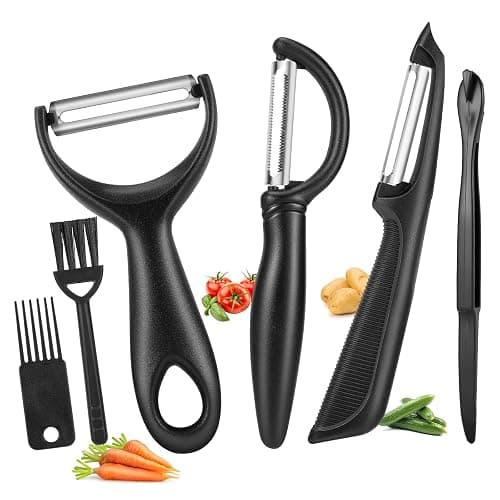 Senbowe Upgrade Potato Peeler for Kitchen, 6PCS Stainless Steel Vegetable Peeler, I and Y Veggie Food Peeler for Apple Fruit Carrot Zucchini Cucumber,Good Grip Makes Peeling Very Easy - Image 1