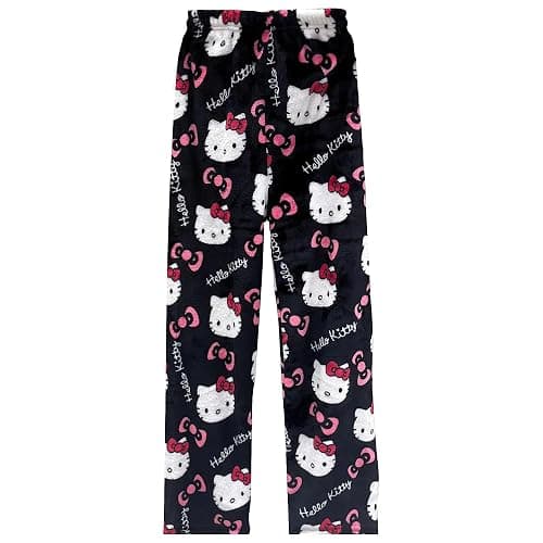 CVKOLOK Cartoon Pajamas Pants for Women Girls Cute Cat Print Flannel Sleep Bottoms Halloween Christmas Sleepwear - Image 1
