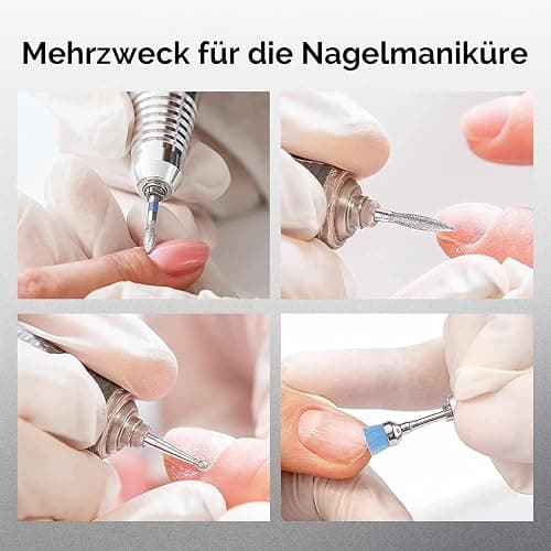 MelodySusie 10pcs Diamant Bits Set Professioneller Schleifkörper Schleifkopf Nagelfräser Aufsätze Set für Maniküre Pediküre Nagelpflege, Silber thumbnail 7
