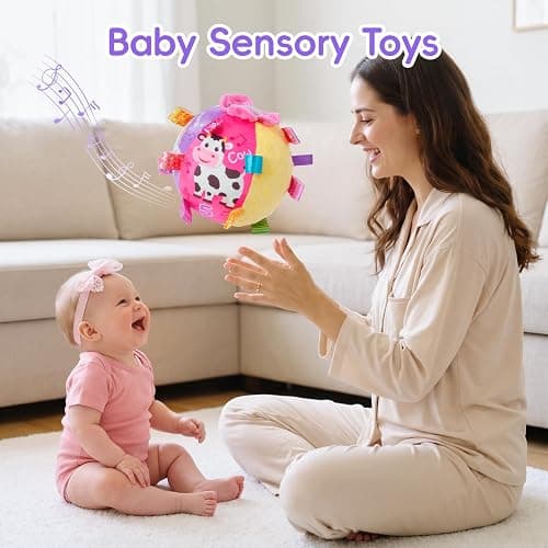 Koty Baby Musical Crawling Ball with 7 Sounds & Songs, Toys for 1 Year Old Boys & Girls, Baby Toys 6-12+ Months,Farm Animal Theme, Soft Plush, Gift for Toddlers 6-12+ Months thumbnail 3