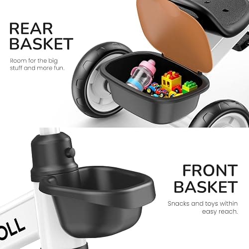 Umatoll Tricycle for Toddlers 2-5 Year Old, Ajustable Toddler Bike Outdoor Toys, Birthday Gift for Boy Girl Age 2-4, Trike with Light up Wheels thumbnail 7