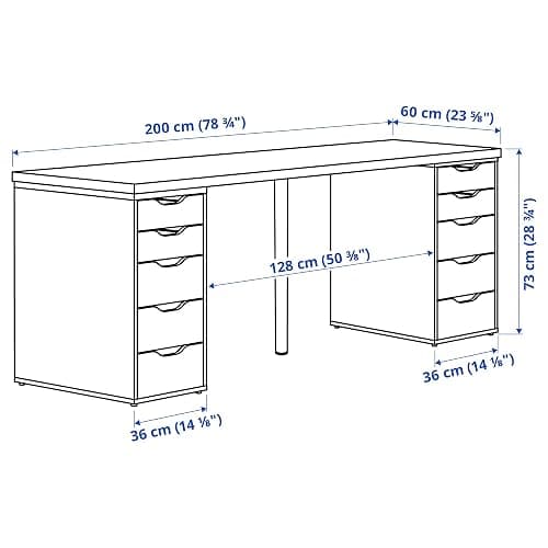 ProTuning ALEX/LAGKAPTEN Desk, white, 200x60 cm thumbnail 3