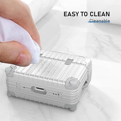 AirPods Pro 2 Case Cover, KOREDA Cute Funny Suitcase Design Hard Case for Airpods Pro 2nd Generation/1st Generation (2023/2022/2019) with Cleaner Kit, Silver thumbnail 7