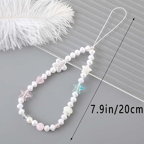 Staqlo Beaded Phone Charm Cute Fixed Beads Pearl Wristlet Chain Camera Wrist Strap CarKey Lanyard - PH-hdcy-44 thumbnail 6
