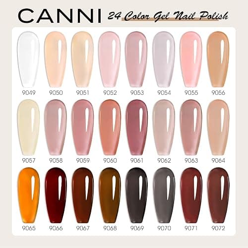 CANNI CC3 Jelly Gel Nail Polish Set with Color Card, 30Pcs Jelly Pink Gel Polish Nude Brown Color High Gloss Soak Off U V Nail French Nail Manicure Salon DIY - CC3 thumbnail 3