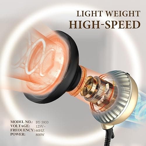 BAUTIA Diffuser Hair Dryer for Curly Hair, Hair Dryer Diffuser for Blow Dry and Volumizing, Lightweight Curly Hair Diffuser Easy to Use thumbnail 6