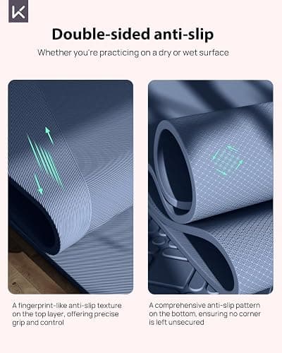 KEEP Yoga Mat - Premium 7mm Thick Exercise Mat, Anti-Tear 32'' Extra Wide Fitness Mat with Strap for Men & Women, Non Slip Pilates Mat for Home Yoga, Pilates, Gym, Stretching, Floor & Fitness Workouts thumbnail 3