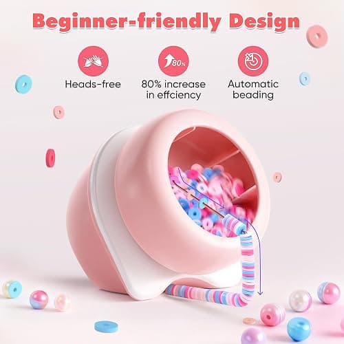 ETUDAW Electric Bead Spinner Tools, 2 in 1 Rechargeable Clay Bead Kit and Cordless Seed Bead Spinner for Jewelry Making, Automatic Bracelet Maker Machine, DIY Arts and Crafts Holiday Birthday Gifts thumbnail 5