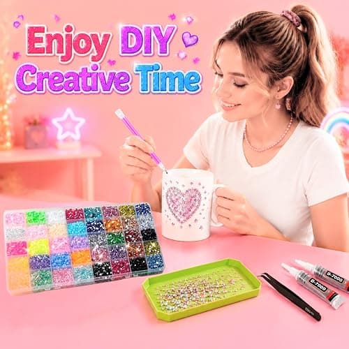 Anbrie Bedazzling kit 38000Pcs Resin Jelly 40 Non-Repeating Colors 3mm Gems | Includes 2pcs 15ml B-7000 glues, 10 crafting tools, flatback gems for DIY crafts, nail decoration, handmade gifts,Blind Box thumbnail 8