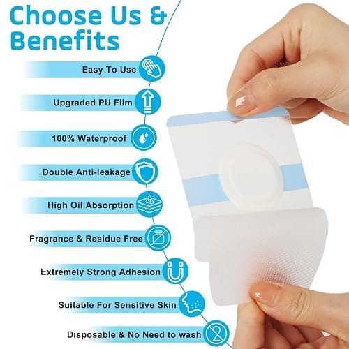 30Pcs Castor Oil Patches for Belly Button, Castor Oil Pack Wrap, Self-Adhesive Disposable Leak-Proof Organic Cotton Pads, Oil Absorbent PU Film Patch for Skin Care, No Castor Oils Included thumbnail 2