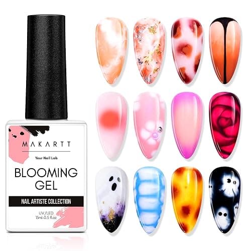 Makartt Blooming Gel Nail Polish - 15ml Clear Soak Off UV LED Blossom Gel Nail Polish for Nail Decoration, Nail Painting, Blooming Effect DIY Salon Use - Image 1