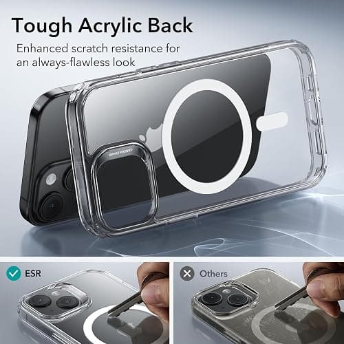 ESR for iPhone 15 Case, Compatible with MagSafe, Military-Grade Protection, Yellowing Resistant, Scratch-Resistant Back, Magnetic Phone Case for iPhone 15, Classic Series, Clear thumbnail 6