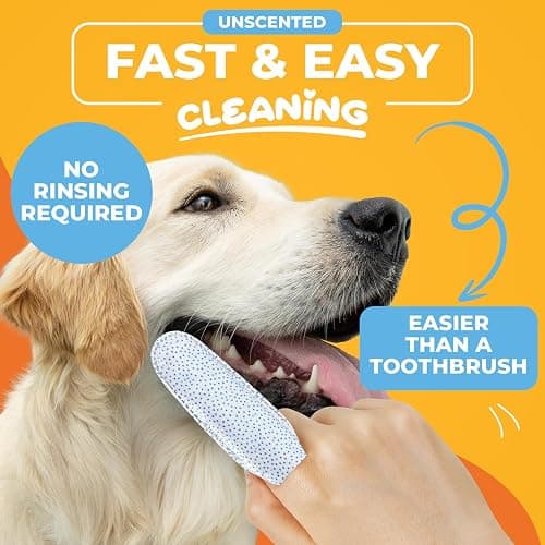 Paw Science Dog & Cat Teeth Cleaning Wipes - Dental Finger Wipes for Cats & Dogs - Pet Toothbrush & Tooth Brushing Kit - Effective Teeth Cleaner (Unscented) thumbnail 2