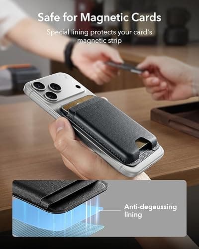 ESR for MagSafe Wallet, 5-Card Holder With RFID Blocking, MagSafe Sticker Included, Slim Magnetic Wallet for iPhone 17/16/15/14/13/12 Series and Selected Samsung Devices, Not for 13/12 Mini, Black thumbnail 8