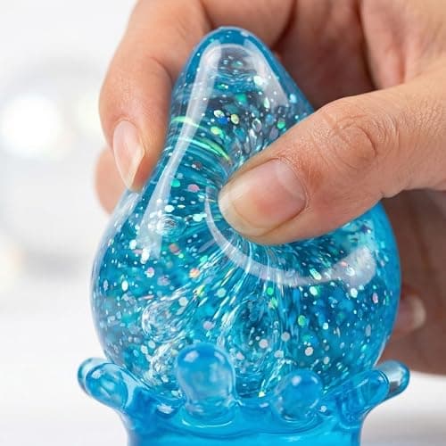 Nee Doh Dream Drop Squishy Fidget Toys Cute Raindrop Slow Rising Squeeze Toys Nee Doh Stress Ball Teardrop Squishies Sensory Anxiety Relief Toy Fidgets Party Favors Gift for Adult Kid (03-Blue) thumbnail 7