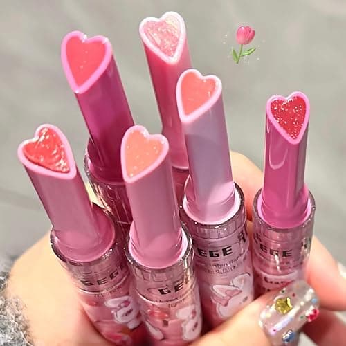 3Pcs Sweet Heart Jelly Lipstick Set, Long Lasting Moisturising Jelly Lip Gloss, Smooth Glossy Lip Balm, Love Lipstick Gift Set for Women and Girls (A) thumbnail 8