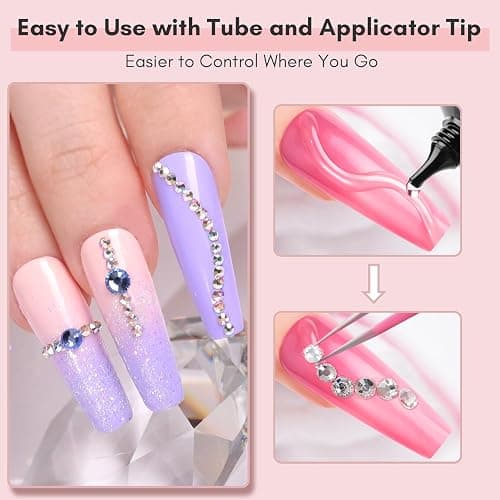 Makartt Nail Rhinestone Glue - 30ML Super Strong Adhesive Gel Nail Glue for Decorations Charms 3D Gel Nail Art Gems Jewel Diamonds for Salon & DIY Manicure, UV/LED Cured Need Beauty Gifts thumbnail 3