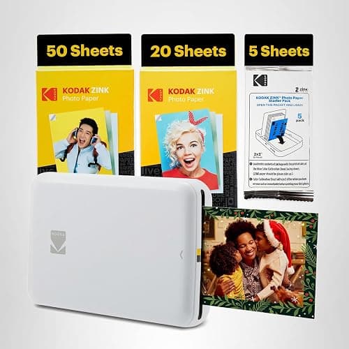 KODAK Step Instant Smartphone Photo Printer - 75 Sheets Bundle - Portable Mini Color Wireless Mobile Printer - Zink 2x3” Sticky-Back Photos - Bluetooth Compatible with Smart Devices - Fun App -White thumbnail 7